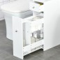 Mueble Auxiliar de Baño Estrecho con 2 Cajones y Compartimiento Superior con Tapa para Lavabo 17x48x58 cm Blanco