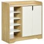 Zapatero Estrecho de Estilo Moderno para 13 Pares de Zapatos para Entrada Pasillo 80x30x80 cm Natural y Blanco