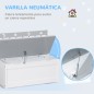 2 en 1 Banco Infantil con Baúl de Almacenamiento para Niños de +18 Meses Carga 50 kg 60x30x50 cm Gris y Blanco