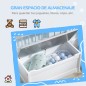 2 en 1 Banco Infantil con Baúl de Almacenamiento para Niños de +18 Meses Carga 50 kg 60x30x50 cm Gris y Blanco