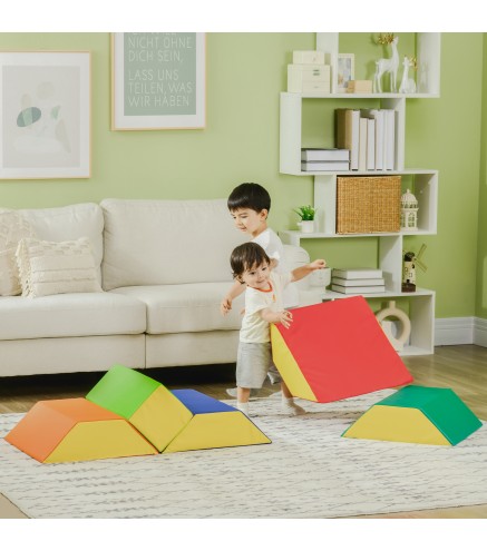 Juego de 5 Bloques de Espuma para Niños de 12-36 Meses Juguetes de Construcción y Aprendizaje 48x19x48 cm Multicolor