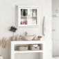Armario de Baño de Pared con Puertas de Vidrio y Estante Ajustable Mueble Colgante Moderno 60x19,5x54 cm Blanco