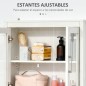 Armario de Baño de Pared con Puertas de Vidrio y Estante Ajustable Mueble Colgante Moderno 60x19,5x54 cm Blanco
