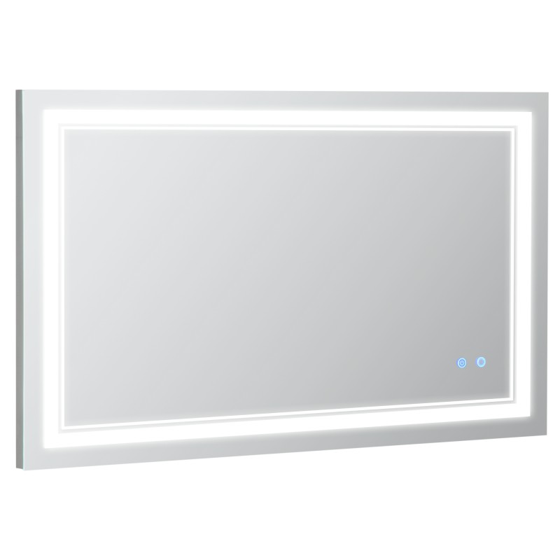 Espejo de Baño con Luz LED con Interruptor Táctil Color de Luz Ajustable y Función de Memoria 100x60 cm Plata