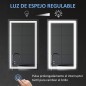 Espejo de Baño con Luz LED con Interruptor Táctil Color de Luz Ajustable y Función de Memoria 100x60 cm Plata