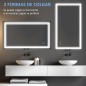 Espejo de Baño con Luz LED con Interruptor Táctil Color de Luz Ajustable y Función de Memoria 100x60 cm Plata