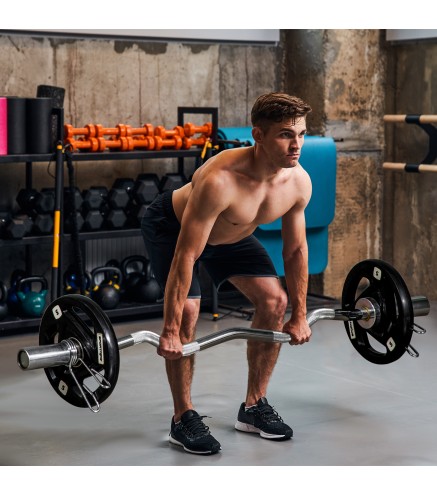 Juego de 2 Discos de Pesas Olímpicas de 5 kg con Orificio de 5 cm para Entrenamiento de Fuerza Ø24x3,5 cm Negro