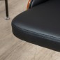 Silla de Oficina con Altura Ajustable y Basculante para Dormitorio Oficina 53x62x77-87 cm Negro y Madera
