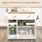 Carro de Cocina con Ruedas Isla de Cocina con 2 Cajones Especiero y Barra para Colgar 110x45x91 cm Blanco Carro de Cocina con Ruedas Isla de Cocina con 2 Cajones Especiero y Barra para Colgar 110x45x91 cm Blanco
