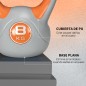 Pesa Rusa 8 kg Revestimiento de PU y Relleno de Arena para Entrenamiento de Fuerza 20x14x24 cm Naranja y Gris
