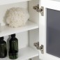 Armario de Pared con Espejo Armario Colgante con 2 Puertas de Vidrio y Estante de Almacenaje 80x20x65 cm Blanco