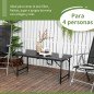 Mesa de Comedor Exterior Plegable para 4 Personas con Altura Ajustable y Marco de Acero 118x60x56-74 cm Gris Oscuro Mesa de Comedor Exterior Plegable para 4 Personas con Altura Ajustable y Marco de Acero 118x60x56-74 cm Gris Oscuro