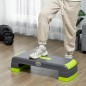 Plataforma Step para Deporte y Gimnasia con Altura Regulable en 10/15/20 cm Carga 150 kg 78x28x20 cm Gris y Verde