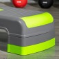 Plataforma Step para Deporte y Gimnasia con Altura Regulable en 10/15/20 cm Carga 150 kg 78x28x20 cm Gris y Verde