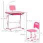 Escritorio y Silla para +6 Años con Altura Ajustable e Inclinable 80x49,5x82-104 cm y 35,5x43,5x63-73 cm Rosa