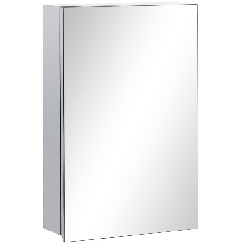 Armario de Baño con Espejo Armario de Pared con 3 Estantes de Almacenamiento para Ducha Aseo 39x12x60 cm Plata Armario de Baño con Espejo Armario de Pared con 3 Estantes de Almacenamiento para Ducha Aseo 39x12x60 cm Plata