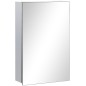 Armario de Baño con Espejo Armario de Pared con 3 Estantes de Almacenamiento para Ducha Aseo 39x12x60 cm Plata