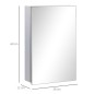 Armario de Baño con Espejo Armario de Pared con 3 Estantes de Almacenamiento para Ducha Aseo 39x12x60 cm Plata