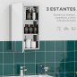 Armario de Baño con Espejo Armario de Pared con 3 Estantes de Almacenamiento para Ducha Aseo 39x12x60 cm Plata Armario de Baño con Espejo Armario de Pared con 3 Estantes de Almacenamiento para Ducha Aseo 39x12x60 cm Plata