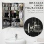 Armario de Baño con Espejo Armario de Pared con 3 Estantes de Almacenamiento para Ducha Aseo 39x12x60 cm Plata Armario de Baño con Espejo Armario de Pared con 3 Estantes de Almacenamiento para Ducha Aseo 39x12x60 cm Plata