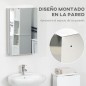 Armario de Baño con Espejo Armario de Pared con 3 Estantes de Almacenamiento para Ducha Aseo 39x12x60 cm Plata