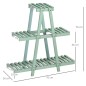 Soporte de Madera para Plantas de 3 Niveles Estantería Decorativa para Interiores Exteriores 76x26x76 cm Verde