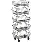 Frutero de 4 Niveles con Ruedas Carrito de Almacenamiento para Cocina Salón Dormitorio 40x28x97 cm Negro