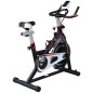 Bicicleta Estática con Volante de 8 kg Pantalla LCD Pulsómetro Sillín y Manillar Ajustables 103x48x115 cm Negro
