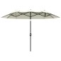 Sombrilla Doble de Jardín 295x152x222 cm con Inclinación de 45° y Manivela para Terraza Balcón Piscina Color Beige