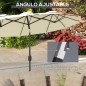 Sombrilla Doble de Jardín 295x152x222 cm con Inclinación de 45° y Manivela para Terraza Balcón Piscina Color Beige