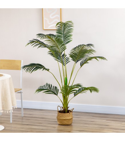 Palmera Areca Artificial 170cm Árbol Artificial con 11 Hojas Decoración para Interior Ø15x170 cm Verde