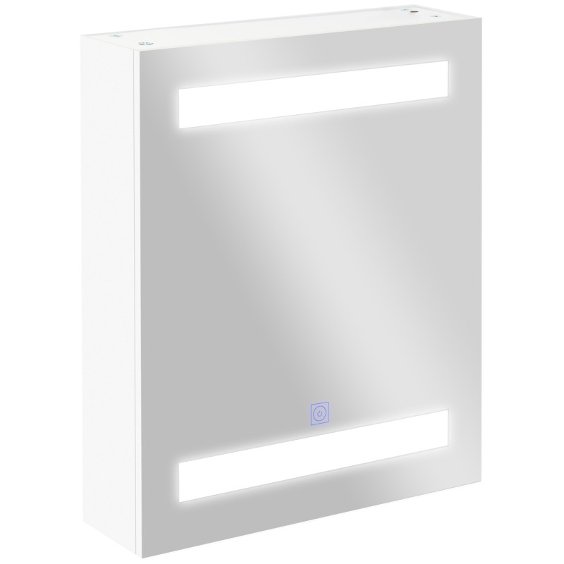 Armario de Baño con Espejo y Luz LED con 2 Estantes e Interruptor Táctil para Dormitorio Aseo 50x15x60 cm Blanco