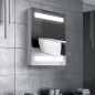 Armario de Baño con Espejo y Luz LED con 2 Estantes e Interruptor Táctil para Dormitorio Aseo 50x15x60 cm Blanco