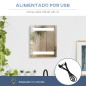 Armario de Baño con Espejo y Luz LED con 2 Estantes e Interruptor Táctil para Dormitorio Aseo 50x15x60 cm Blanco