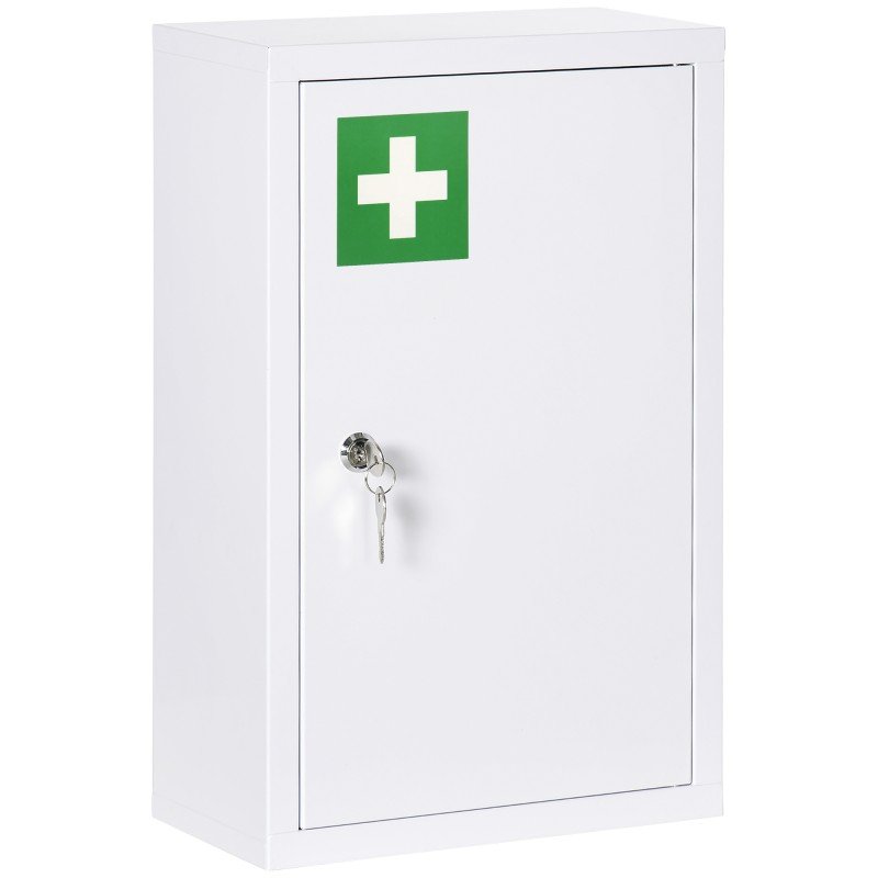 Botiquín de Pared Armario de Medicinas de Acero Armario con 3 Estantes y 2 Llaves para Baño 30x14x46 cm Blanco Botiquín de Pared Armario de Medicinas de Acero Armario con 3 Estantes y 2 Llaves para Baño 30x14x46 cm Blanco