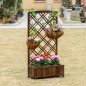 Jardinera con Celosía de Madera para Trepadoras Cultivos Plantas en Terraza Jardín Balcón 60x30x122,5 cm Marrón Jardinera con Celosía de Madera para Trepadoras Cultivos Plantas en Terraza Jardín Balcón 60x30x122,5 cm Marrón