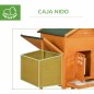 Gallinero de Madera Grande para 3-6 Gallinas con Techo Asfáltico Nido y Bandeja Extraíble 297,5x68x118 cm Natural