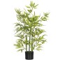 Bambú Artificial 90 cm con Maceta y Cañas Realistas Árbol Sintético Interior para Decoración de Hogar Ø15x90 cm Verde