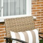 Conjunto Mesa y 2 Sillas de Jardín de Ratán Sintético con 2 Cojines Decorativos 46x46x48 cm y 59x71x80 cm Marrón