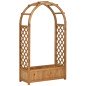 Jardinera con Arco Enrejado para Trepadoras Plantas Flores Decoración para Jardín Terraza 83x36x152 cm Natural