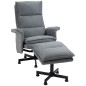 Sillón de Masaje Relax Eléctrico con Reposapiés con Mando a Distancia y 8 Zonas de Masaje 78x93x99 cm Gris