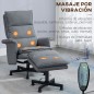 Sillón de Masaje Relax Eléctrico con Reposapiés con Mando a Distancia y 8 Zonas de Masaje 78x93x99 cm Gris