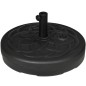 Base de Sombrilla de PE Redonda para Postes de 38mm/48mm Rellenable de Arena 35 kg y Agua 25L Ø56x30,5 cm Negro
