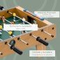 Futbolín de Mesa de Madera con 6 Varillas 2 Marcadores de Puntos y 18 Jugadores para +6 Años 69x36,5x22cm Natural Futbolín de Mesa de Madera con 6 Varillas 2 Marcadores de Puntos y 18 Jugadores para +6 Años 69x36,5x22cm Natural