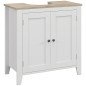 Mueble para Debajo del Lavabo Armario Bajo con 2 Puertas y Estante Ajustable Estilo Moderno 60x30x60 cm Blanco