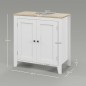 Mueble para Debajo del Lavabo Armario Bajo con 2 Puertas y Estante Ajustable Estilo Moderno 60x30x60 cm Blanco