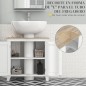 Mueble para Debajo del Lavabo Armario Bajo con 2 Puertas y Estante Ajustable Estilo Moderno 60x30x60 cm Blanco