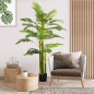 Palmera Areca Artificial 190cm Árbol Artificial con 30 Hojas Decoración de Interior y Exterior Ø19,5x190 cm Verde