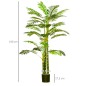 Palmera Areca Artificial 190cm Árbol Artificial con 30 Hojas Decoración de Interior y Exterior Ø19,5x190 cm Verde