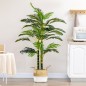 Palmera Areca Artificial 190cm Árbol Artificial con 30 Hojas Decoración de Interior y Exterior Ø19,5x190 cm Verde